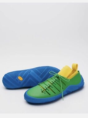 Bottega Veneta Rubber Green & Blue Lace-Up Water Shoes